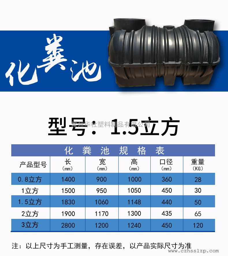 农村家用厕所改造优选 PE塑料三格式化粪池（1.5立方/2立方）全面解析